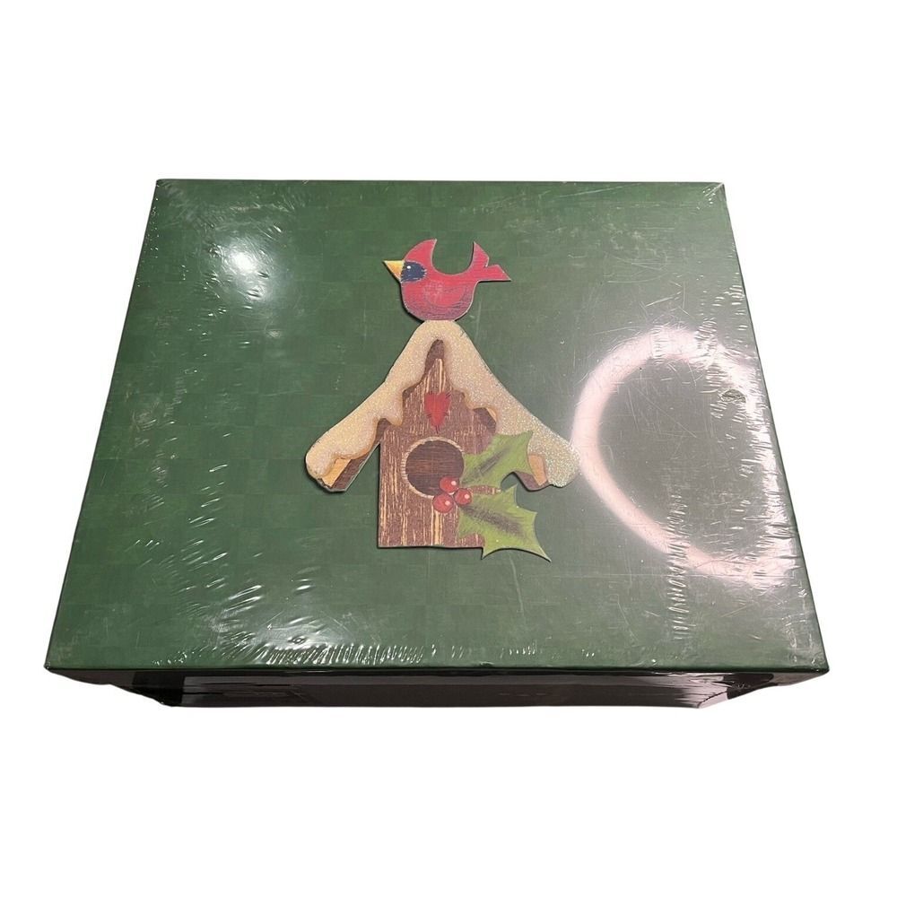 Holiday Time Nesting Gift Boxes Set of 4 Plaid Cardinal Snowman Assorted Sizes